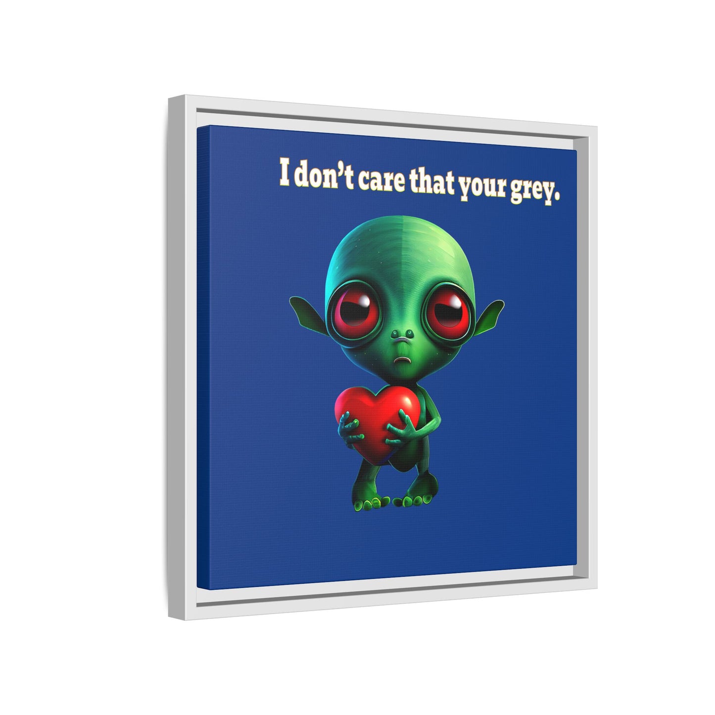 I don't care that your grey - framed canvas art (dark blue)
