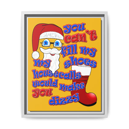 santa's shoes - framed canvas art (yellow)