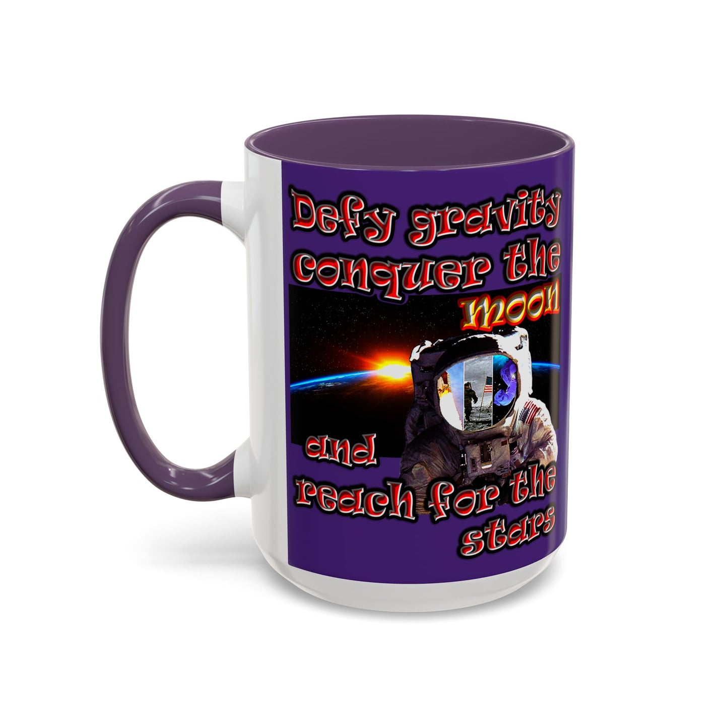 defy conquer reach - Accent Mug (purple)