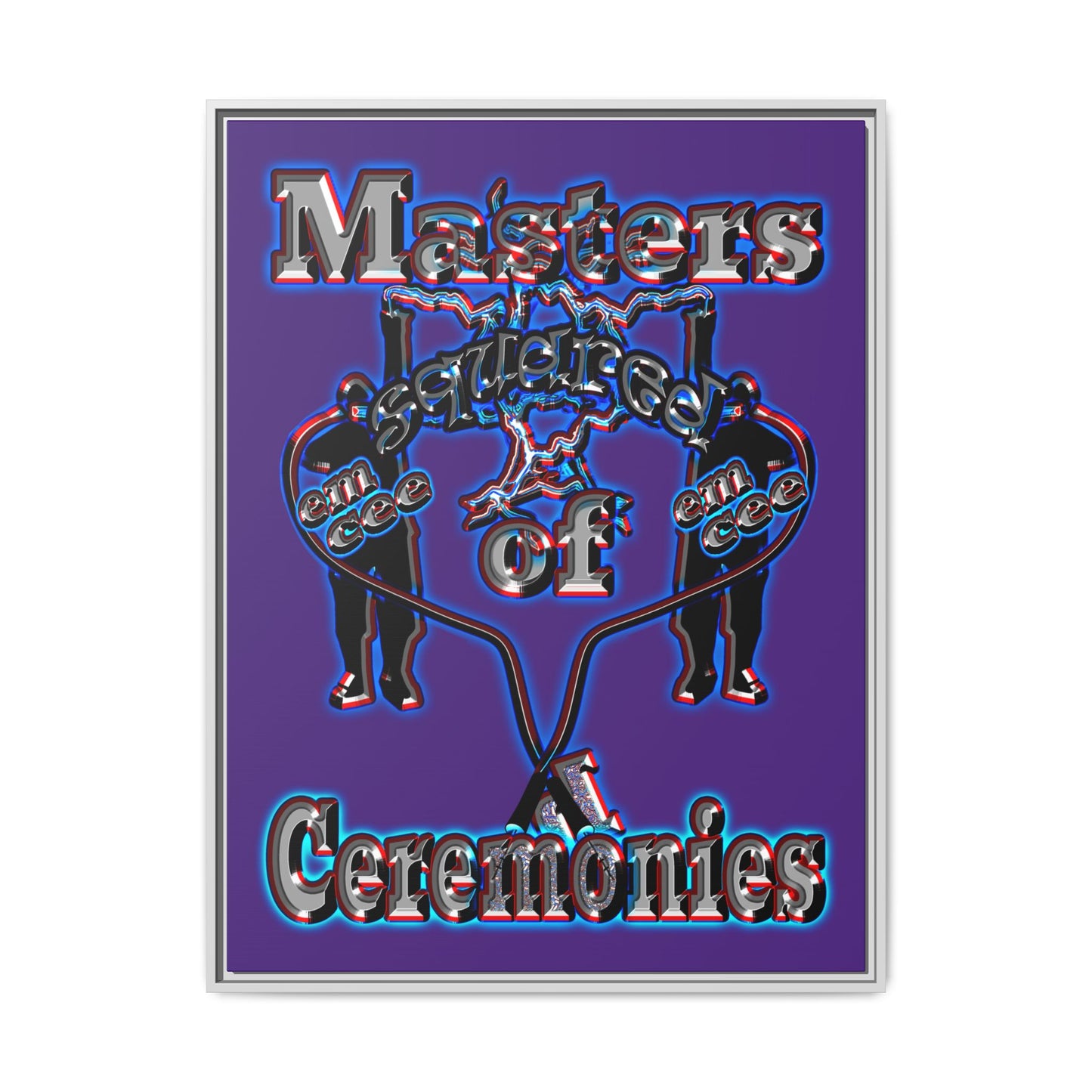 em cee squared - framed canvas art (purple)
