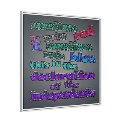 declaration of the independents - framed canvas art (grey-light grey)