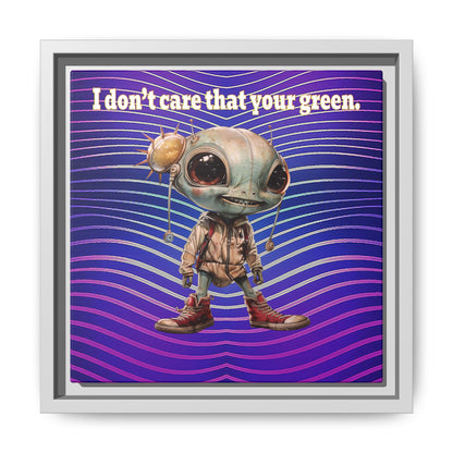 I don't care that your green - framed canvas art (purple wave)