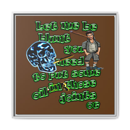 og - framed canvas art (brown)