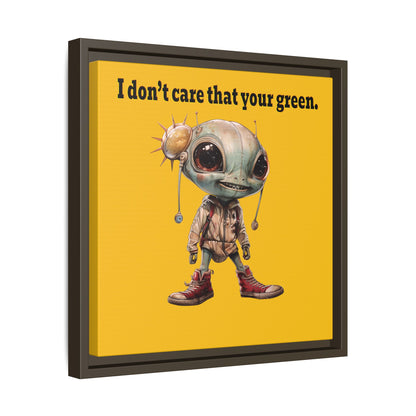 I don't care that your green - framed canvas art (yellow)