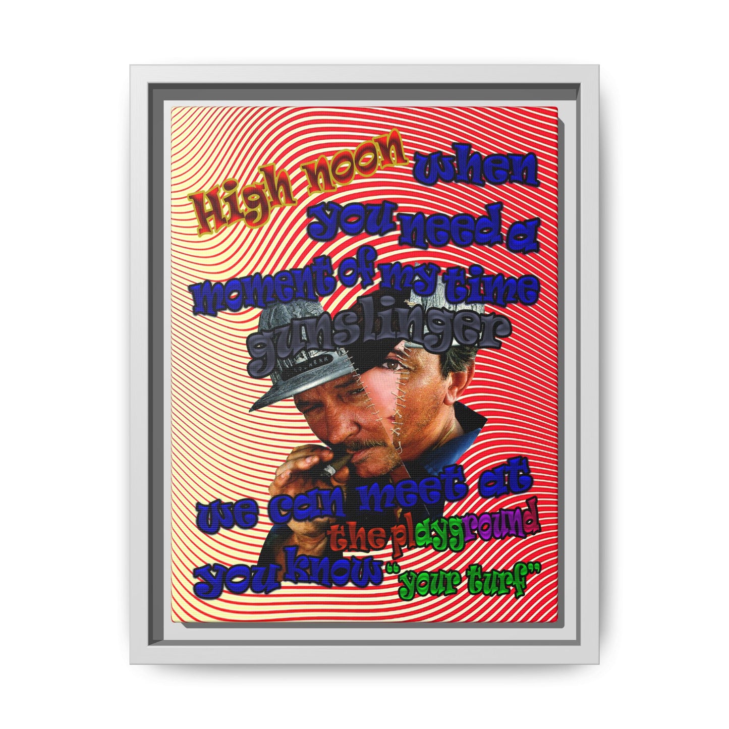 high noon - framed canvas art (yellow-orange wave)