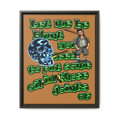 og - framed canvas art (light brown)