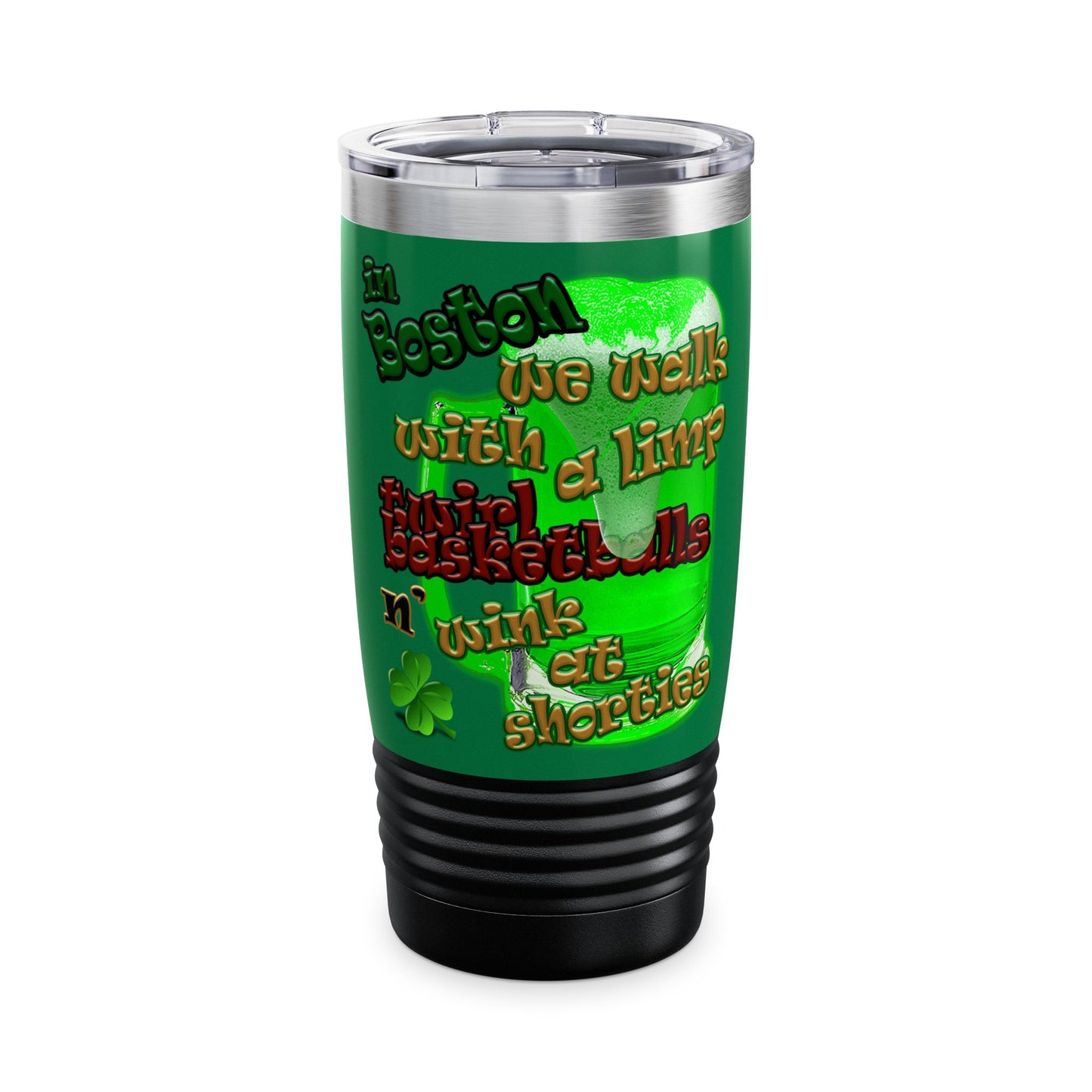 celtics logo - Ringneck Tumbler, 20oz (dark green)