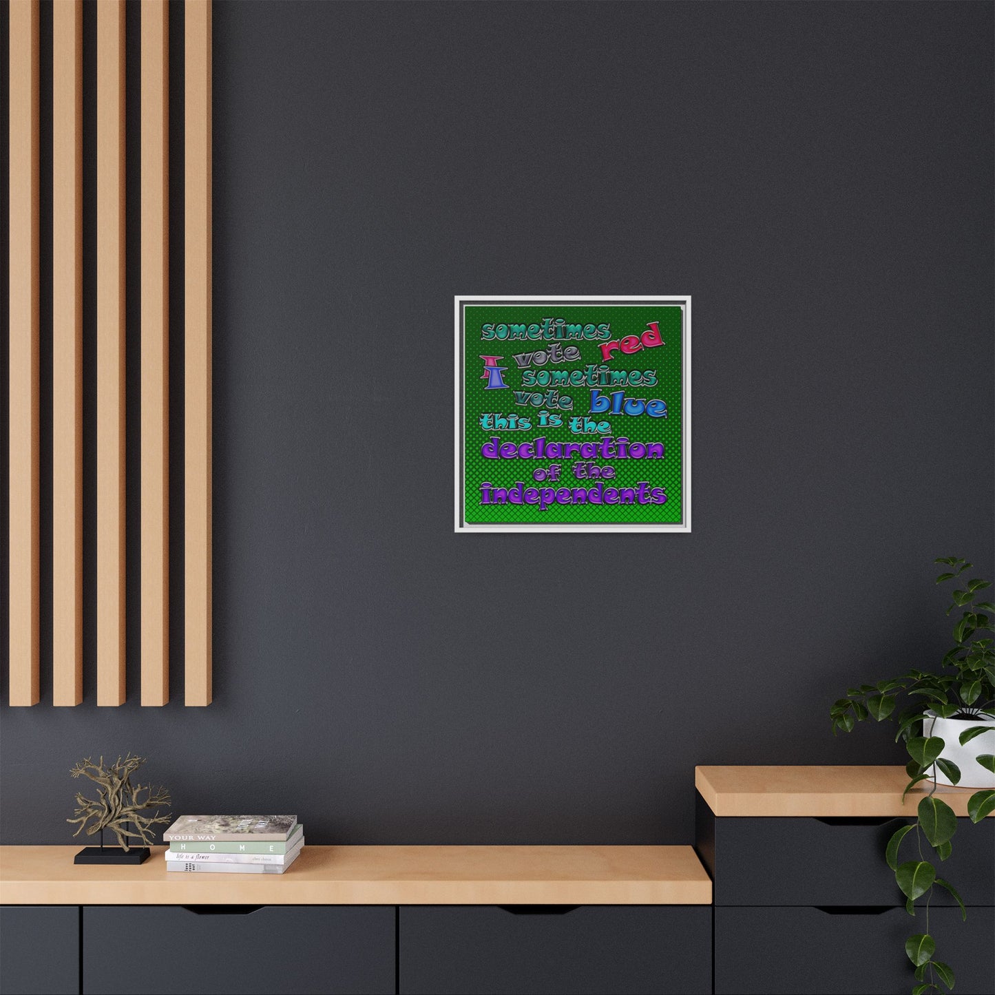 declaration of the independents - framed canvas art (logo green)