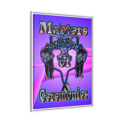 em cee squared - framed canvas art (purple-pink wave)