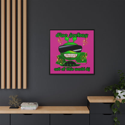disc jockey - framed canvas art (pink)