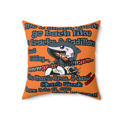 shark week - Faux Suede Square Pillow - (crusta)