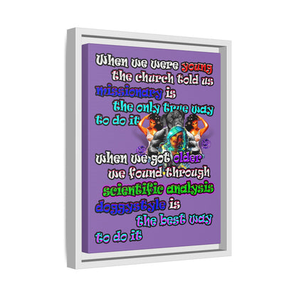 doggystyle - framed canvas art (light purple)