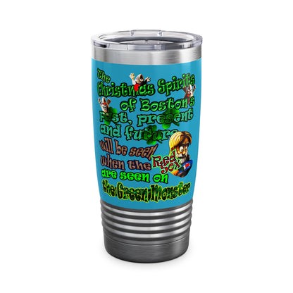 christmas spirits of boston - Ringneck Tumbler, 20oz (turquoise)