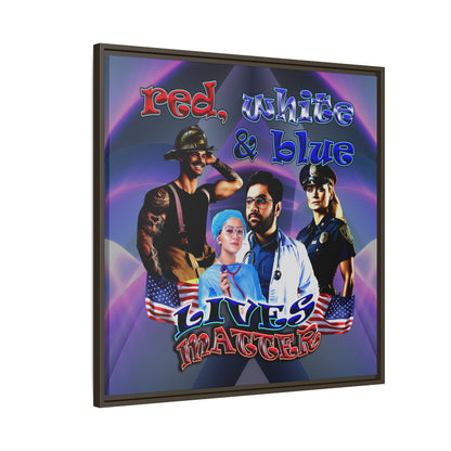 rw&b lives matter - framed canvas art (grey-pink wave)