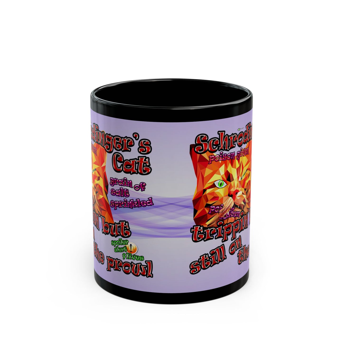 schrodinger's cat - Black Mug (light blue-pink wave)