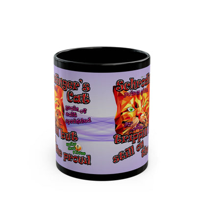 schrodinger's cat - Black Mug (light blue-pink wave)