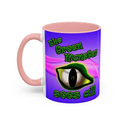 green monster - Accent Mug (purple-pink wave)