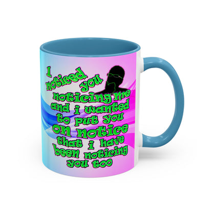 noticed you noticing - Accent Mug (light blue-pink wave)