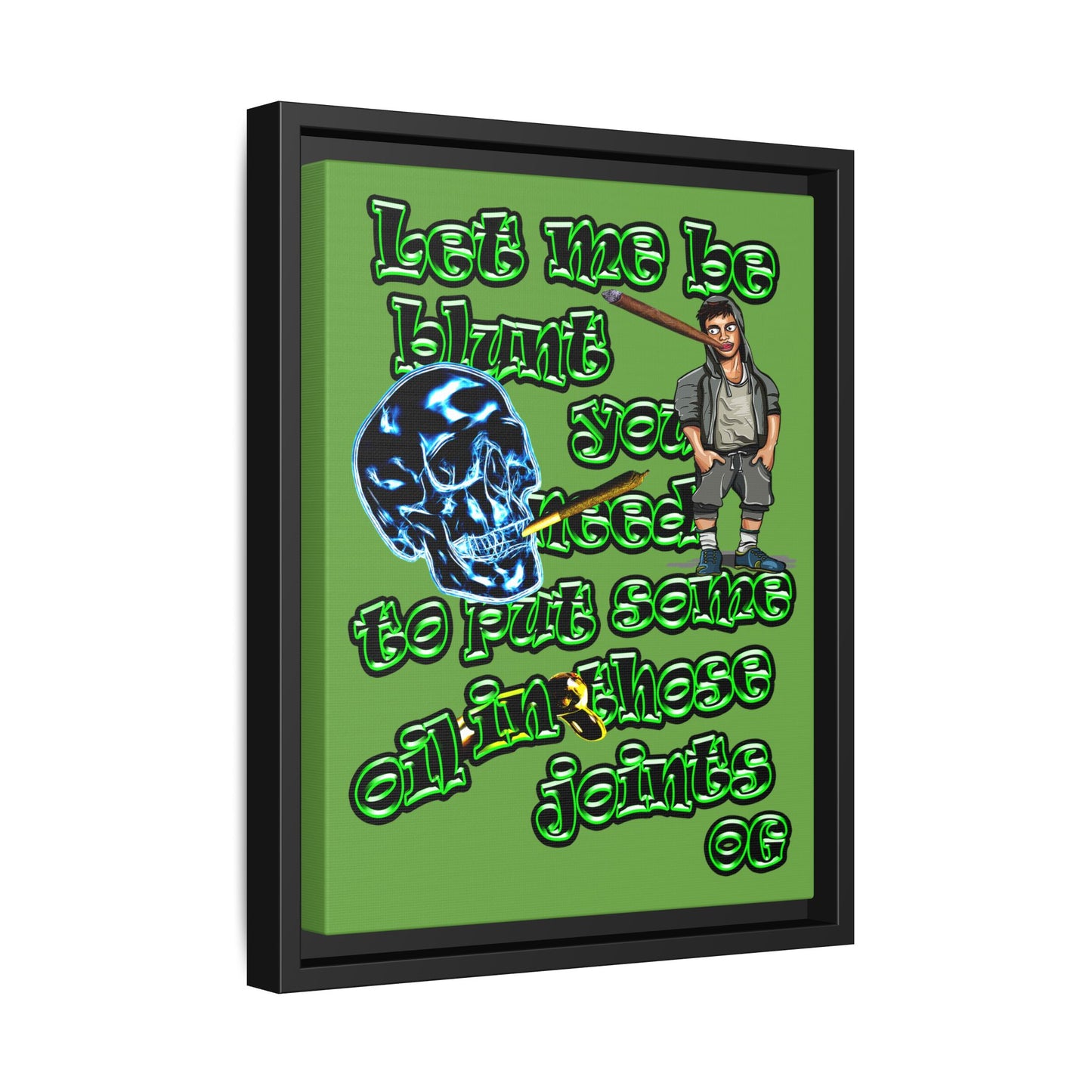 og - framed canvas art (green)