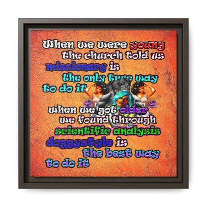 doggystyle - framed canvas art (burnt orange)