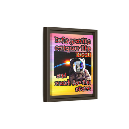 defy conquer reach - framed canvas art (color blur)