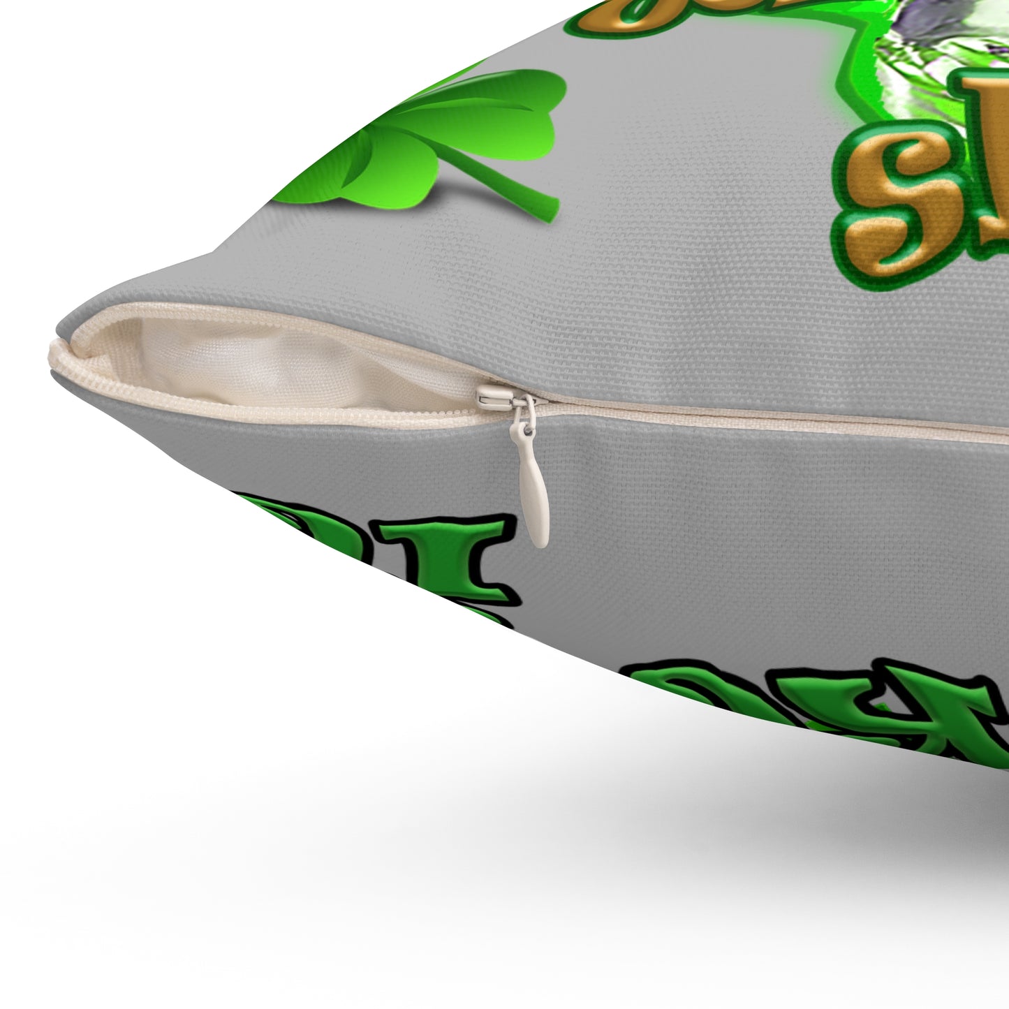 celtics logo - Spun Polyester Square Pillow - (light grey)