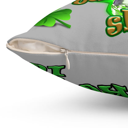 celtics logo - Spun Polyester Square Pillow - (light grey)