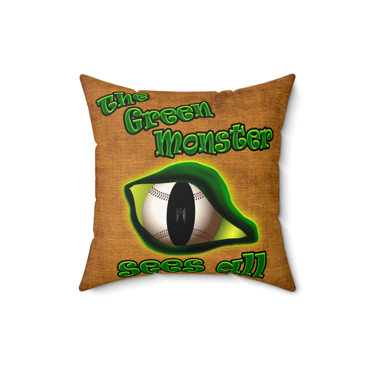 green monster - Faux Suede Square Pillow - (dichromatic brown papyrus)