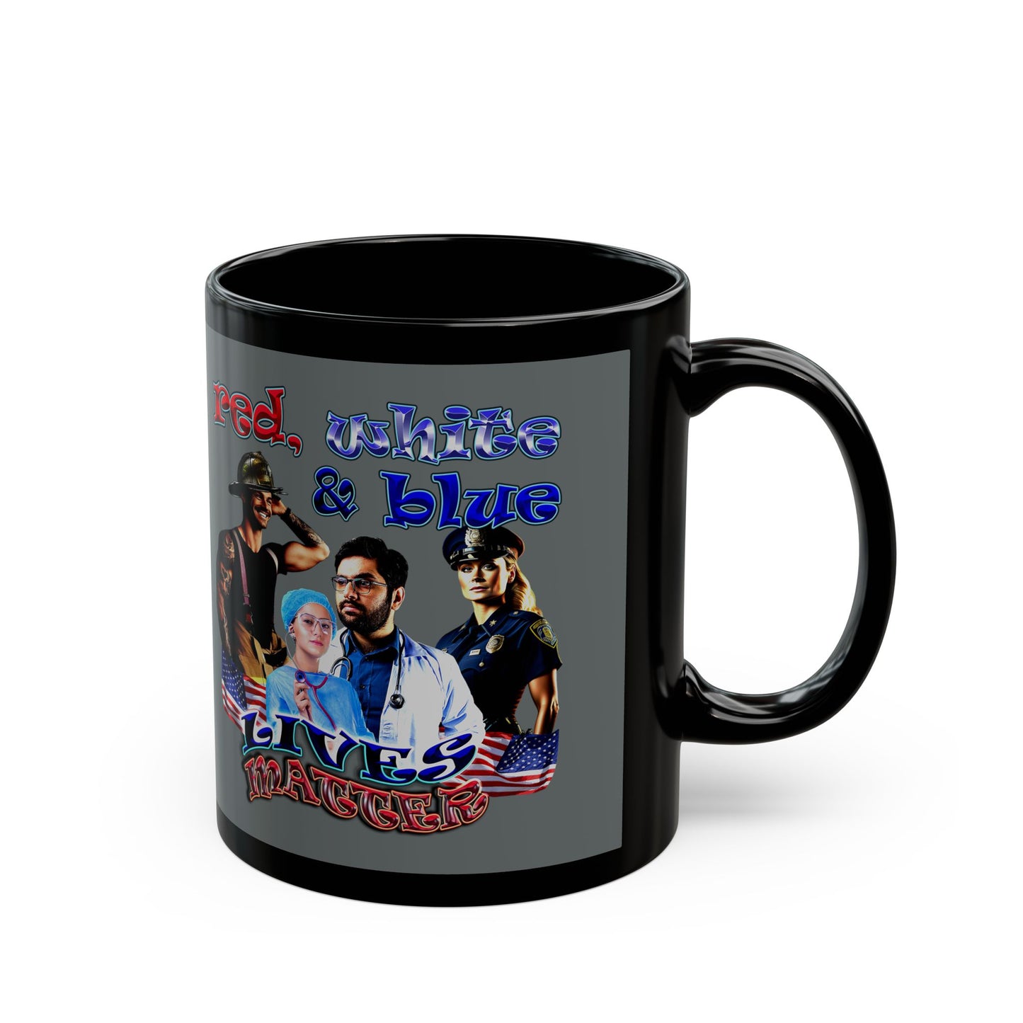rw&b lives matter - Black Mug (dark grey)