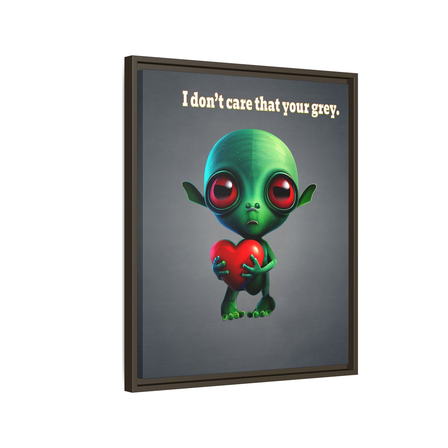 I don't care that your grey - framed canvas art (grey-light grey)