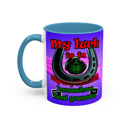 my luck - Accent Mug (purple-pink wave)