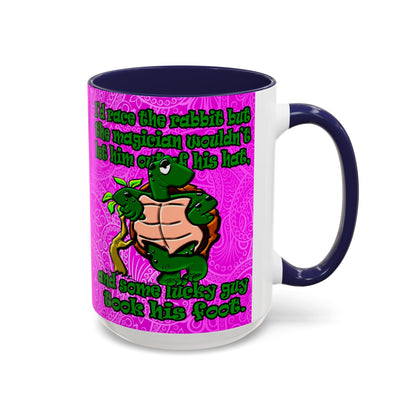 turtle race - Accent Mug (pink swirl)