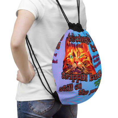 schrodinger's cat - Drawstring Bag (light blue-purple wave)