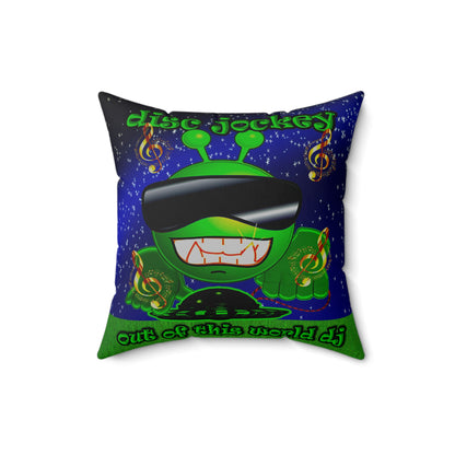 disc jockey - Spun Polyester Square Pillow - ('snoops' background)