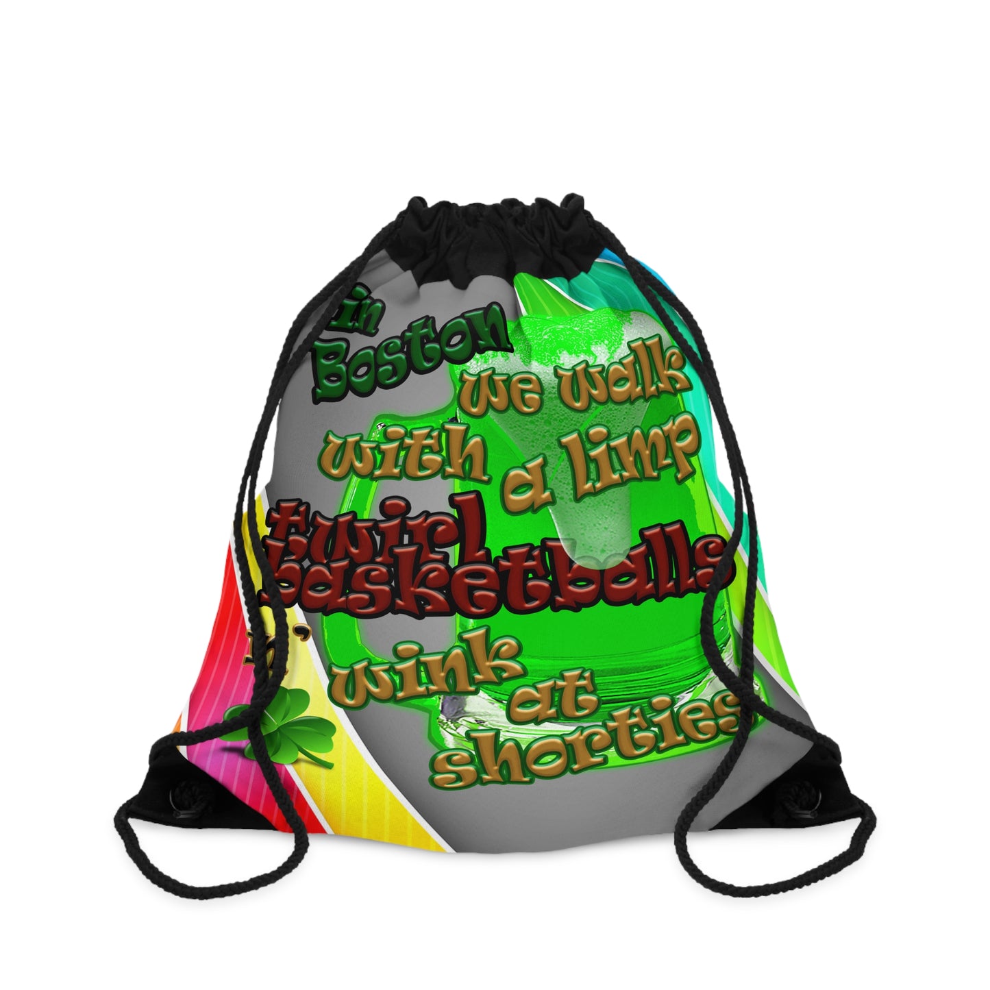 celtics logo - Drawstring Bag (rainbow split)