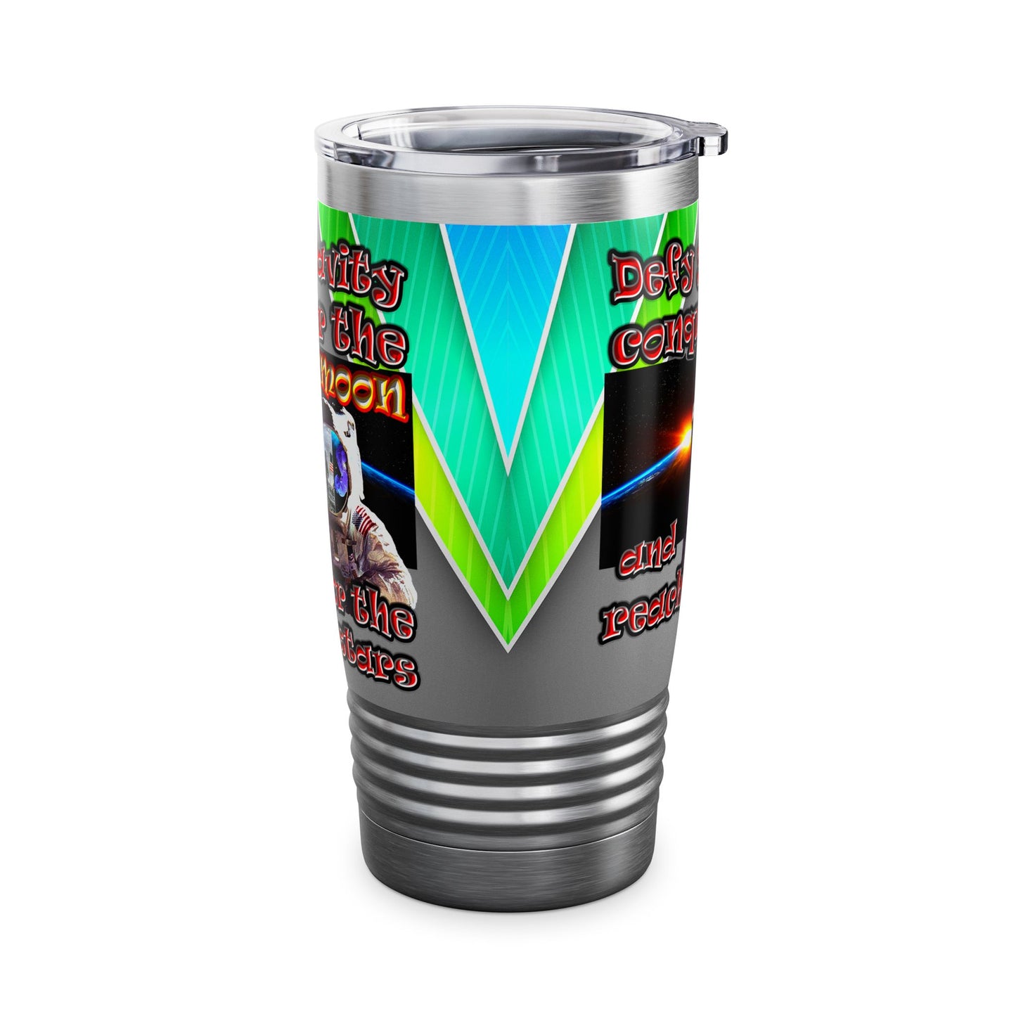 defy conquer reach - Ringneck Tumbler, 20oz (rainbow split)