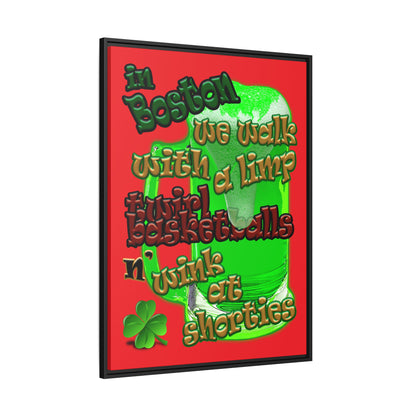 celtics logo - framed canvas art (red)