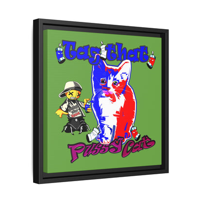 tag that - framed canvas art (green)
