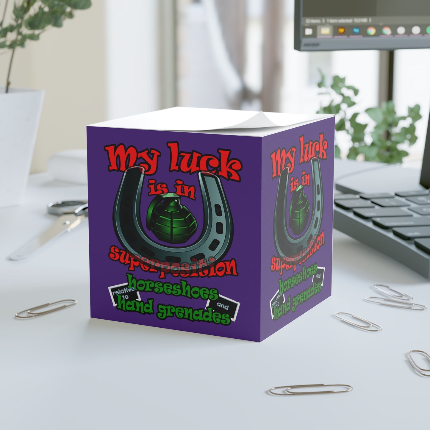 my luck - note cube (purple)