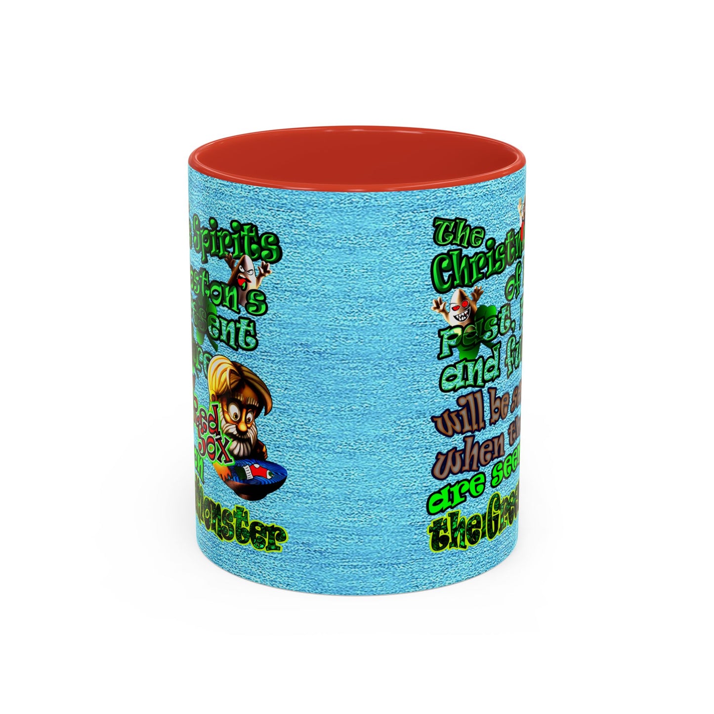christmas spirits of boston - Accent Mug (faded blue)