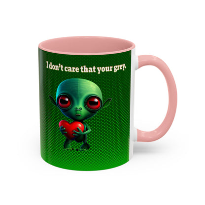 I don't care that your grey - Accent Mug (logo green)