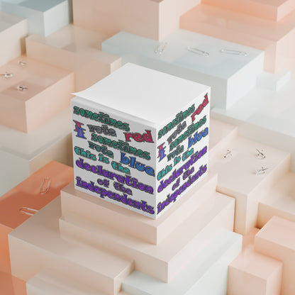 declaration of the independents - note cube (white)