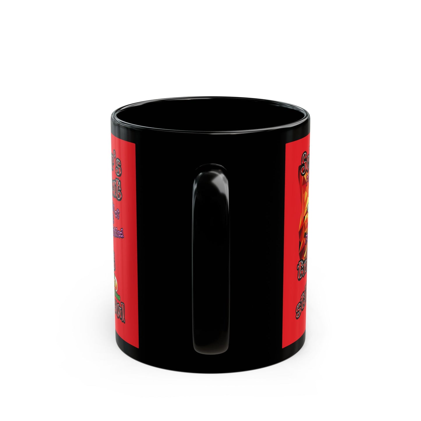 schrodinger's cat - Black Mug (red)