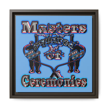 em cee squared - framed canvas art (light blue)