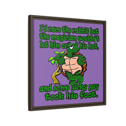 turtle race - framed canvas art (light purple)