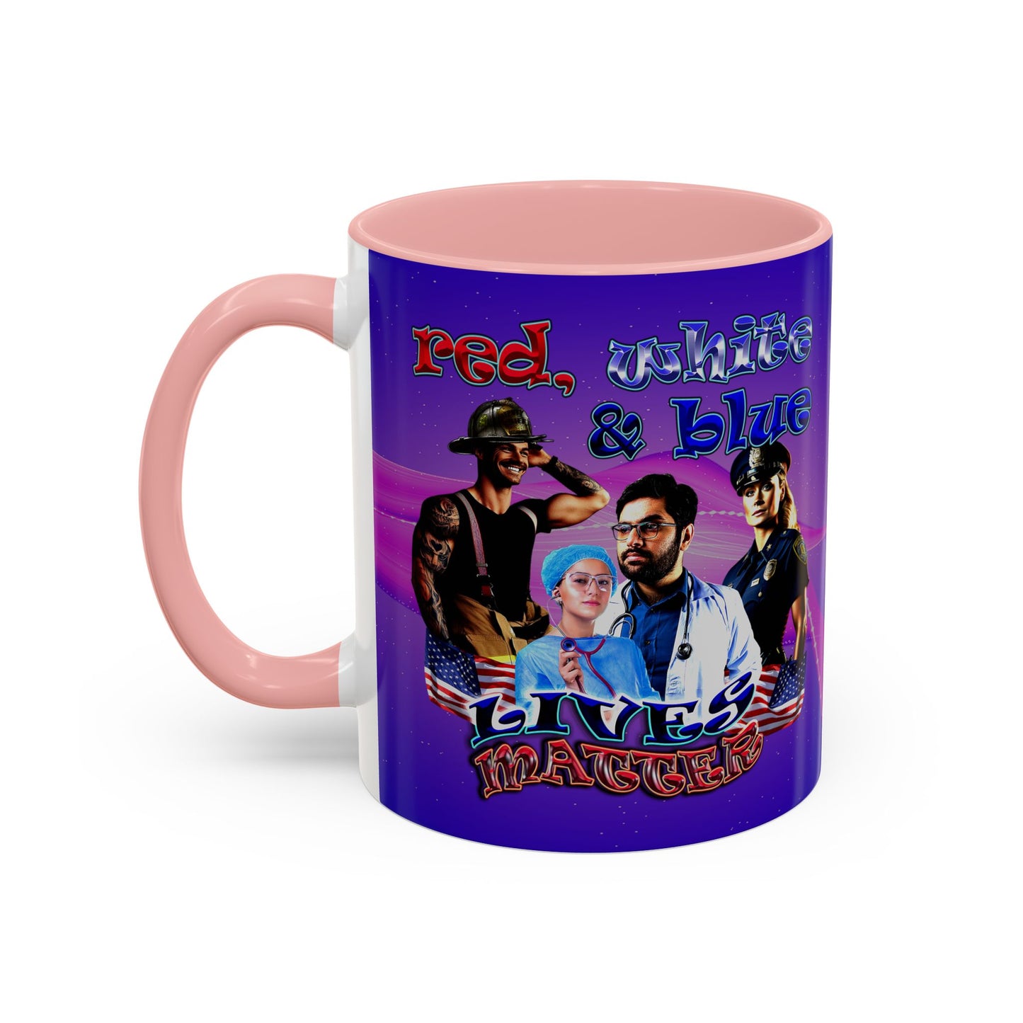 rw&b lives matter - Accent Mug (purple-pink wave)