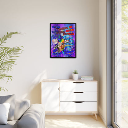 drop the beat - framed canvas art (purple wave)