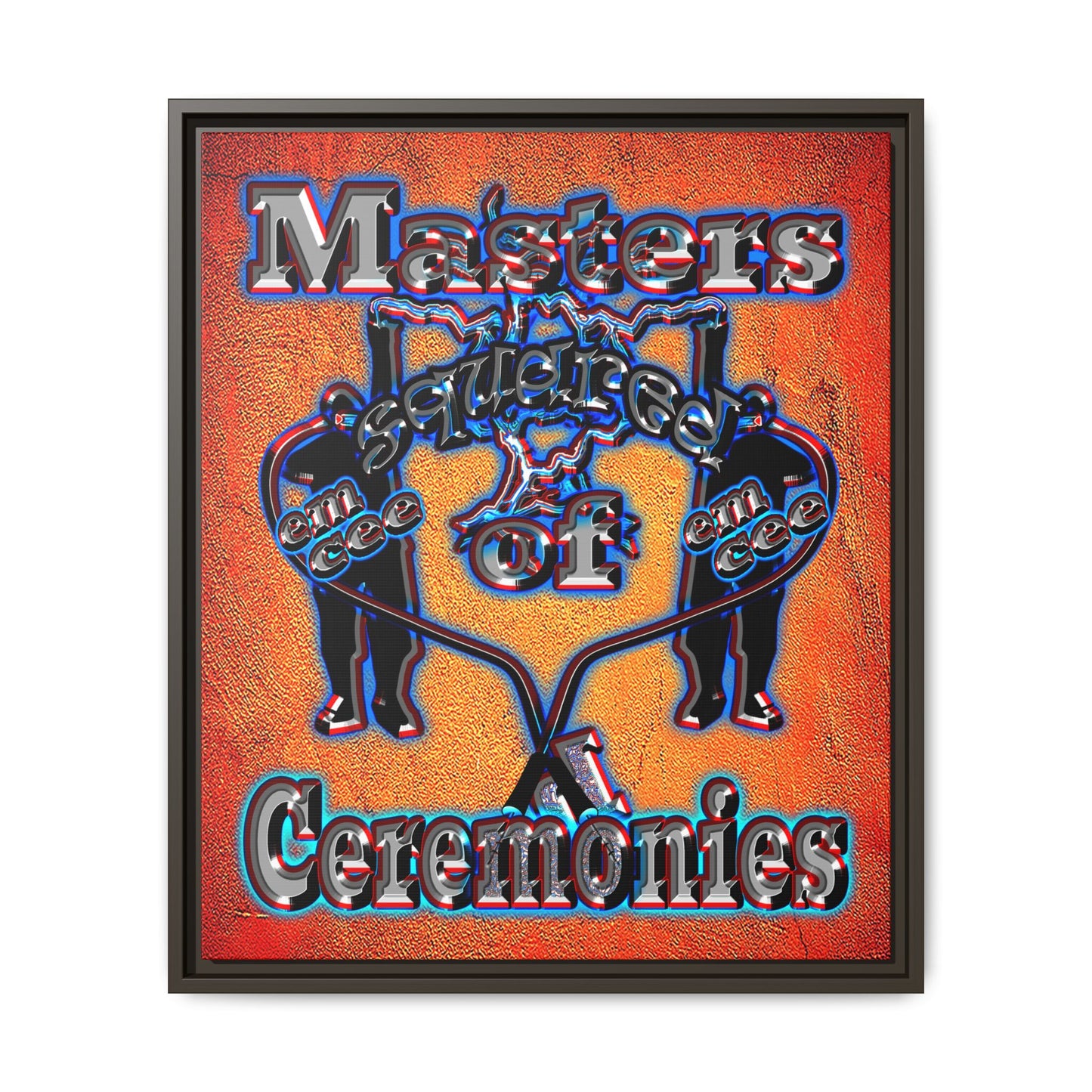em cee squared - framed canvas art (burnt orange)