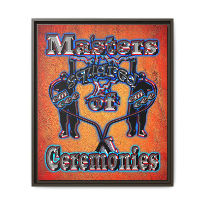 em cee squared - framed canvas art (burnt orange)