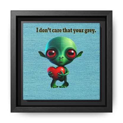 I don't care that your grey - framed canvas art (faded blue)